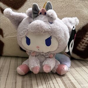 Cute Gray and Pink Plush Toy